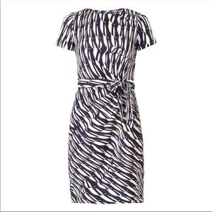 New Diane Von Furstenberg Silk Glass Weave Purple Zoe Dress
